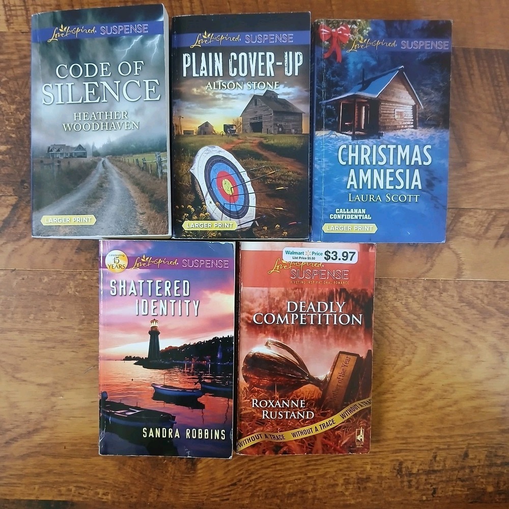 Love Inspired Suspense Romance Lot Of 5 Paperback Books Mystery 3 Larger Print